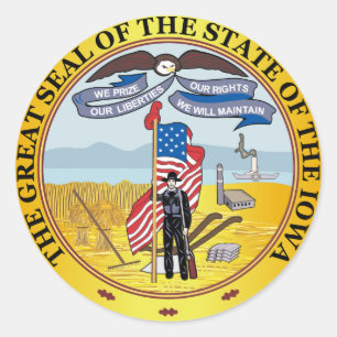 Adesivo Estado de grande selo de Iowa