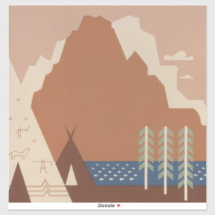 Adesivo Estado de Montana: Tribos Indianas, Montanhas, Pra