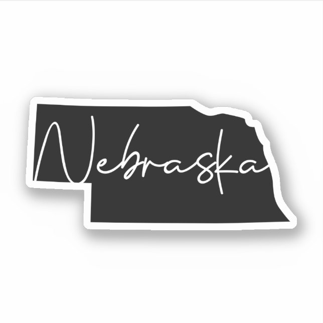 Adesivo Estado de Negro Sólido do Nebraska (Frente)