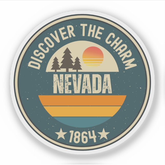 Adesivo Estado de Nevada - Souvenir Silver State (Frente)