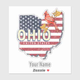 Adesivo Estado de Ohio Estados Unidos - Retro Map Vintage 