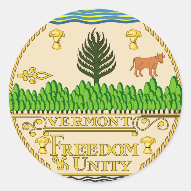 Adesivo Estado de Vermont - símbolo da república américa - (Frente)