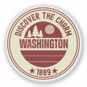 Adesivo Estado de Washington - Presente de Beleza Eterna