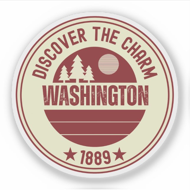 Adesivo Estado de Washington - Presente de Beleza Eterna (Frente)
