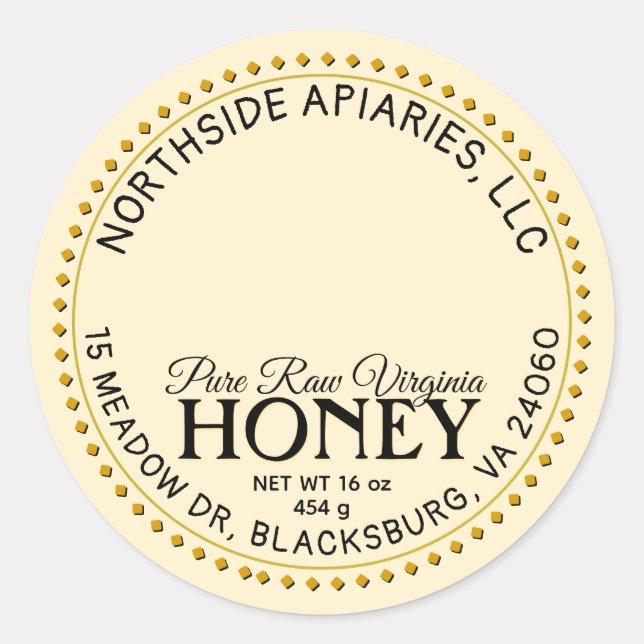 Adesivo Estado Denominação Raw Honey Vintage Sunflower Yel (Frente)