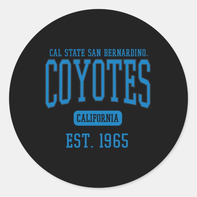 Adesivo Estado do Cal San Bernardino Csusb Coyotes Data Fi (Frente)