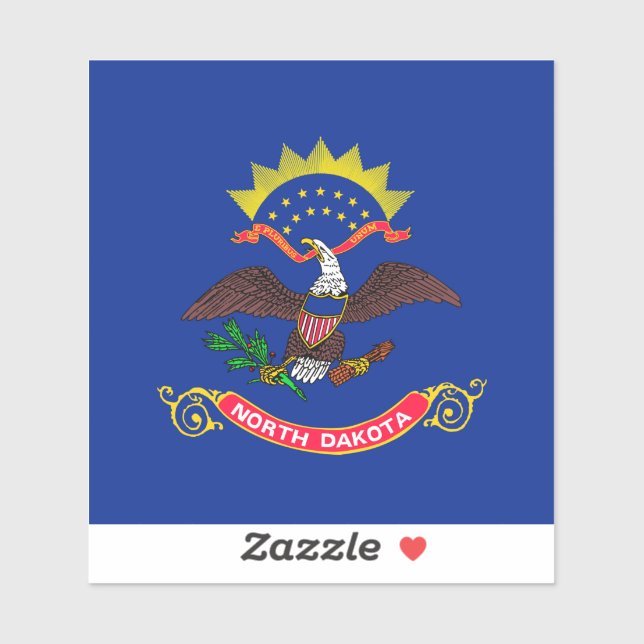Adesivo Estado do Dakota do Norte - Design (Folha)
