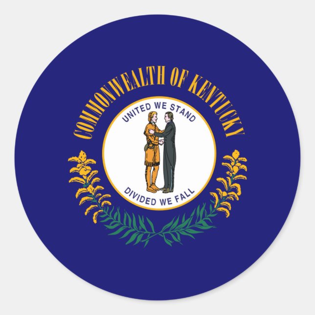 Adesivo Estado do Kentucky Flag Design (Frente)