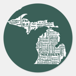 Adesivo Estado Verde das Cidades de Michigan