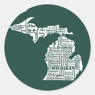 Adesivo Estado Verde das Cidades de Michigan