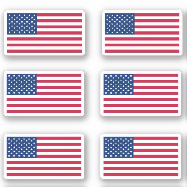 Adesivo Estados Unidos América Bandeiras Estrelas e Stripe (Frente)