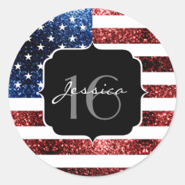 Adesivo Estados Unidos bandeira vermelho faíscas azul doce