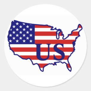 Adesivo Estados Unidos Mapa Flag US Sticker 2
