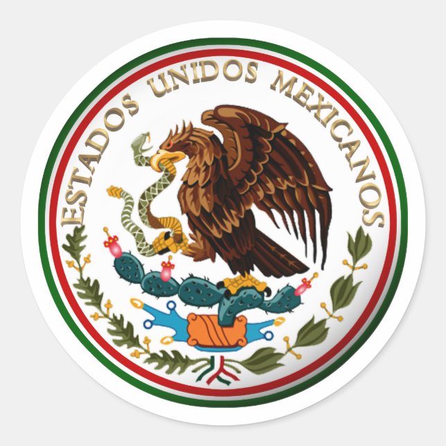 Adesivo Estados Unidos Mexicanos (águia de pavilhão mexica (Frente)