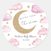 Estamos Além da Lua Rosa Celebração de Bebê Celest
