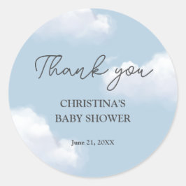 Adesivo Estamos no Chá de fraldas Cloud 9 Blue Boy Obrigad