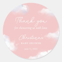 Adesivo Estamos no Chá de fraldas Cloud 9 Pink Girl Obriga