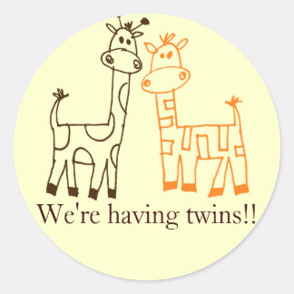 Adesivo "Estamos tendo gêmeos!" Twin Girafes