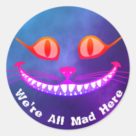 Adesivo Estamos todos loucos aqui. Gato de Cheshire Roxo