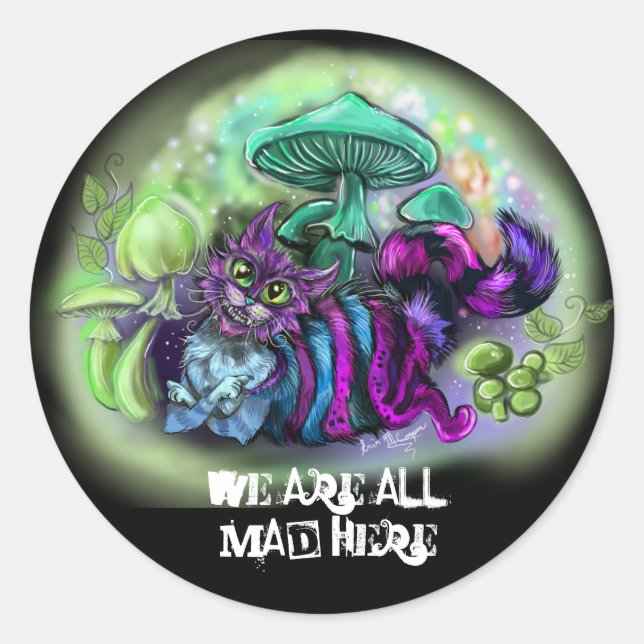 Adesivo Estamos todos loucos aqui, sorrindo Gato (Frente)