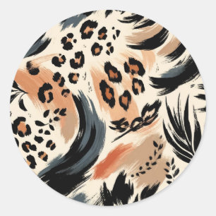 Adesivo Estampa de Animal Exótico Pintado Abstrato Leopard
