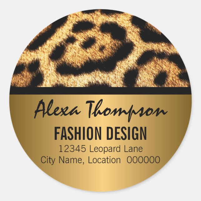 Adesivo Estampa de leopardo e visual dourado (Frente)