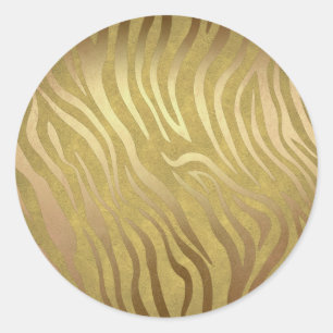 Adesivo Estampa de Zebra em Bronze Dourado Selva Safari Gl