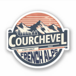 Adesivo estância de esqui Courchevel nos presentes dos Alp