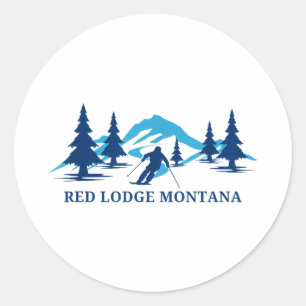 Adesivo estância de esqui red lodge montana esquiador esqu