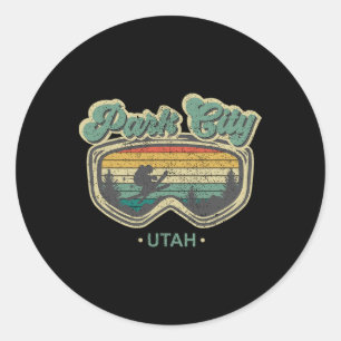 Adesivo Estância de Esqui Retro Park City Utah Esqui Vinta