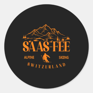 Adesivo Estância de esqui Saas-fee Alpes suíços Esqui alpi