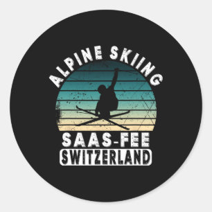 Adesivo Estância de esqui Saas-fee Alpes suíços Esqui alpi