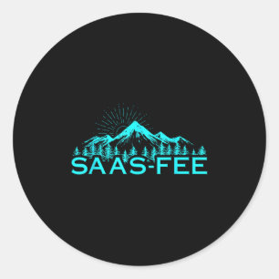 Adesivo Estância de esqui Saas-fee Alpes suíços Esqui Suíç