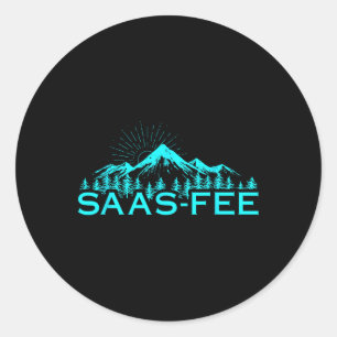 Adesivo Estância de esqui Saas-fee Alpes suíços Esqui Suíç