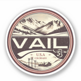 Adesivo Estância de Esqui Vail: Esqui e Snowboarding no Co