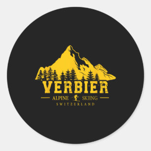 Adesivo Estância de esqui Verbier Suíça Esqui alpino Suíço