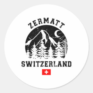 Adesivo Estância de esqui Zermatt Suíça Alpes Esqui alpino