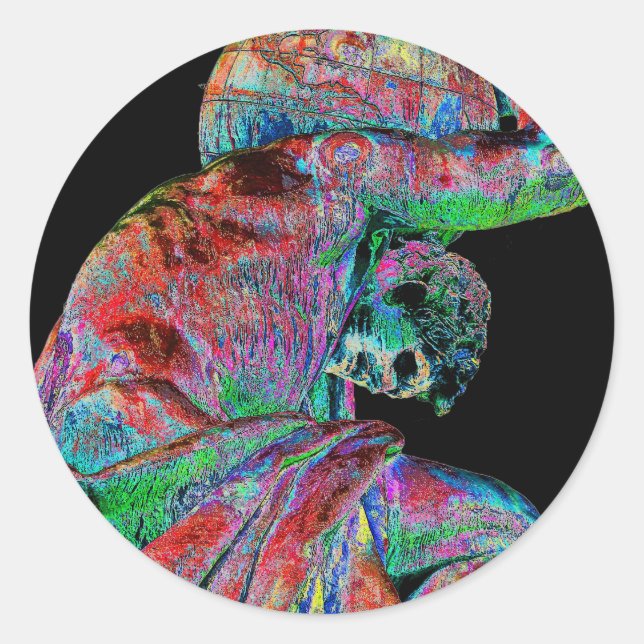 Adesivo Estátua Bismarck, Berlim, Atlas Deus Grego, Colori (Frente)