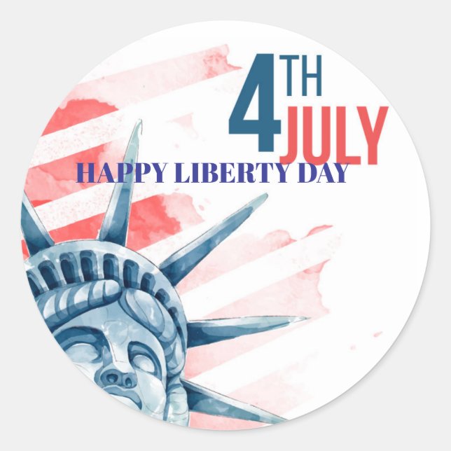 Adesivo Estátua da Liberdade: 4 de julho Personalizada (Frente)