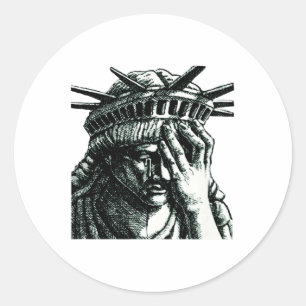 Adesivo Estátua Da Liberdade Chorando Anti-Trump Resiste S