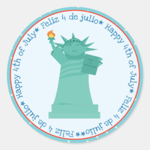 Adesivo Estátua da Liberdade do Vinheta Espanhol em 4 de j