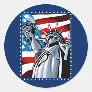 Adesivo Estátua da Liberdade e Bandeira Americana