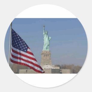 Adesivo Estátua da Liberdade e Bandeira Americana Patrióti