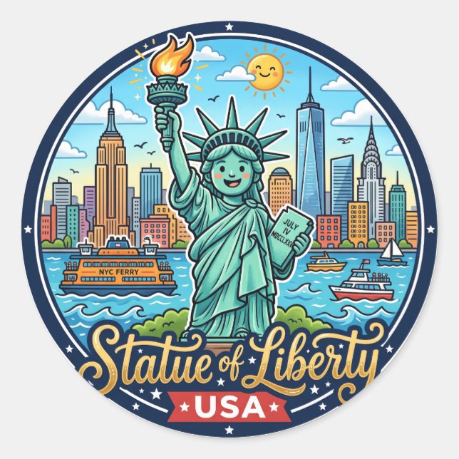 Adesivo Estátua da Liberdade EUA (Frente)