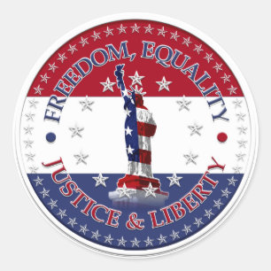 Adesivo Estátua da Liberdade, Igualdade, JUSTIÇA, LIBERDAD