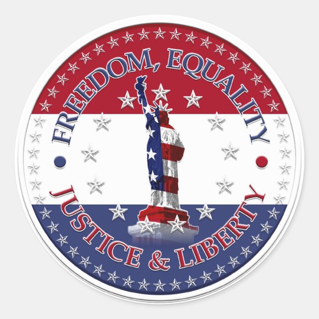 Adesivo Estátua da Liberdade, Igualdade, JUSTIÇA, LIBERDAD (Frente)