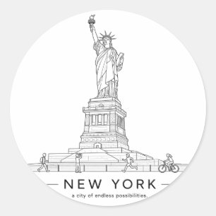 Adesivo Estátua da Liberdade Nova York Arte Linear