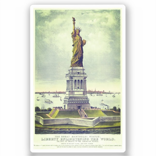 Adesivo Estátua da Liberdade Vintage (Frente)