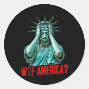 Adesivo Estátua da Liberdade Wtf América Anti-trump Políti