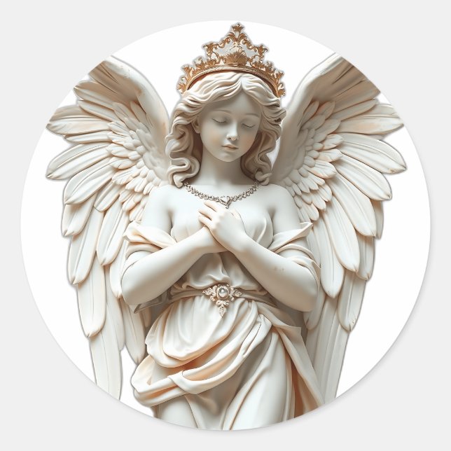 Adesivo Estátua de Anjo Clássico em Pastel (Frente)